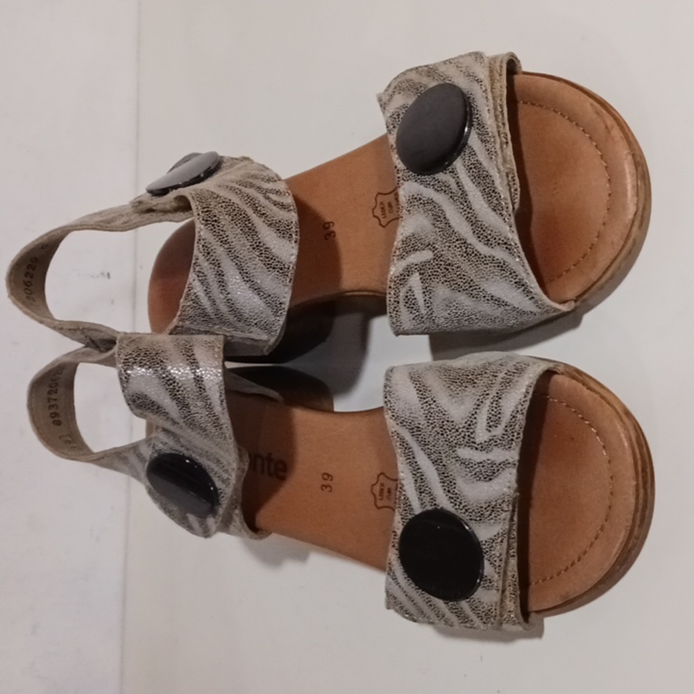 Remonte Metallic Tiger Print Sandals Size 39 - image 4
